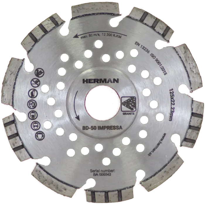 Diamantscheibe HERMAN BD-50 Impressa Für Granit und Marmor