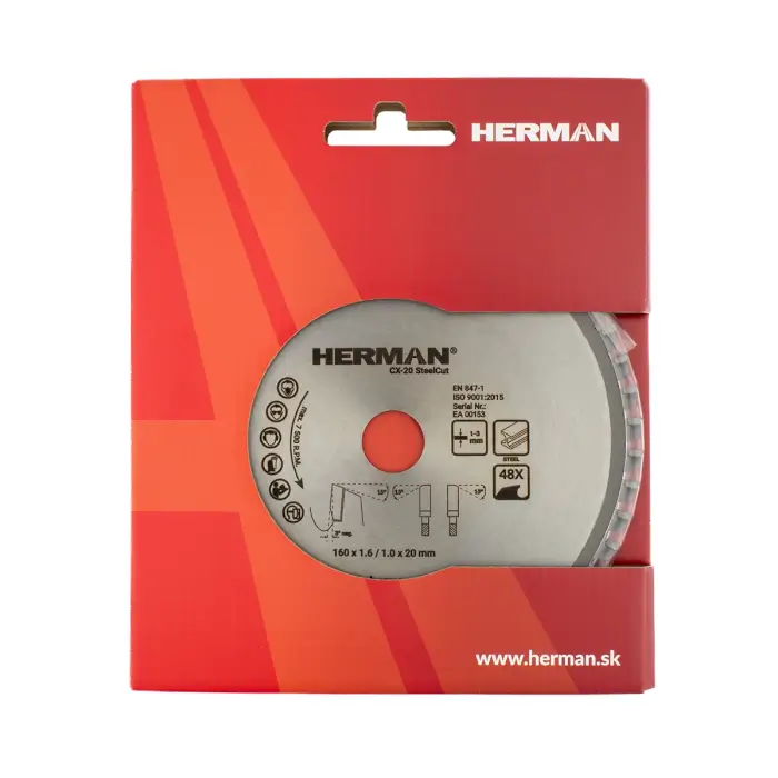 Kreissägenblatt HERMAN CX-20 SteelCut Stahl 1 - 3mm