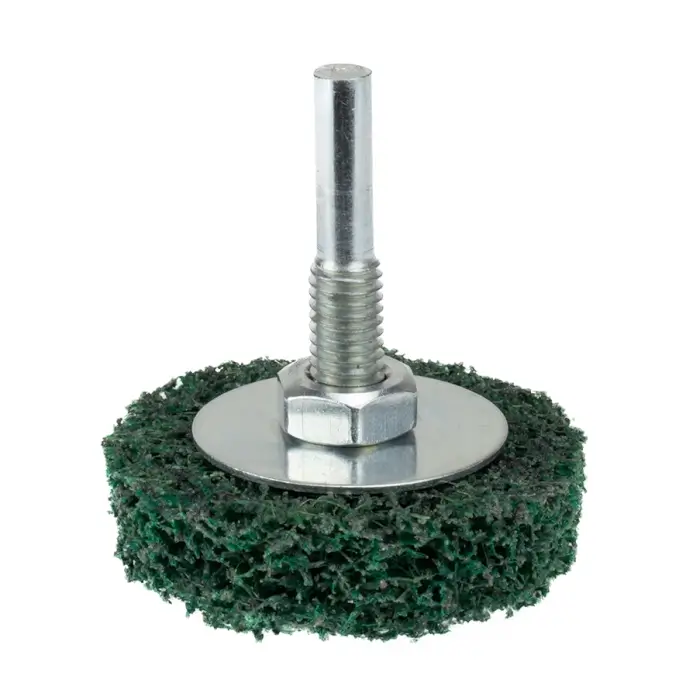 Reinigungsscheibe am Schaft HERMAN FWK-20/S Dragon Green Schleifmittel: STRIP-IT + Korund