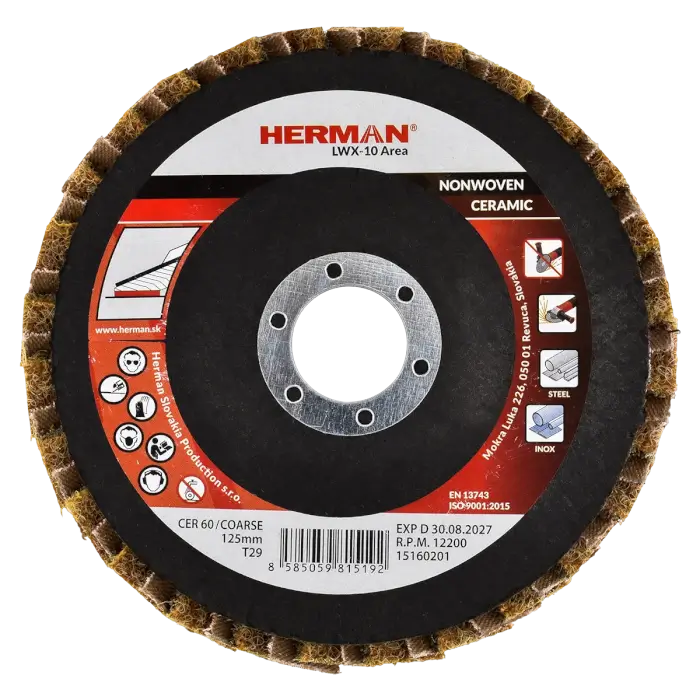 Kombinierte Lamellenscheibe HERMAN LWX-10 Area CerTex 125mm | coarse | P60