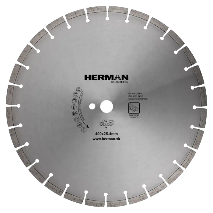 Diamantscheibe HERMAN BD-25 Beton 400x25,4mm | H=12mm