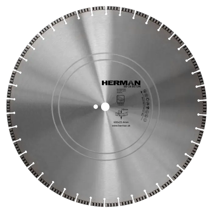 Diamantscheibe HERMAN BD-26 Beton 600x25,4mm | H=10mm