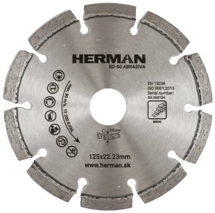 Diamantscheibe HERMAN BD-60 Abrasiva 125x22,2mm|H=10mm