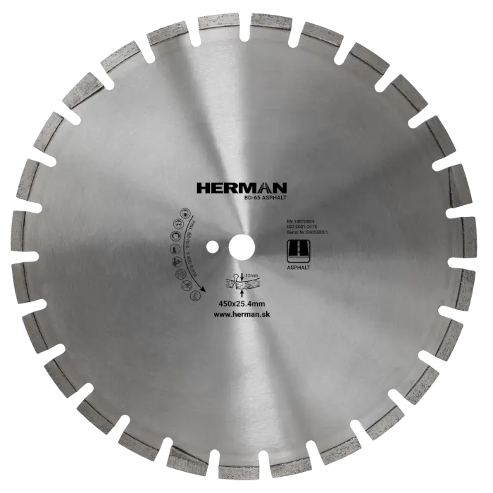 Diamantscheibe HERMAN BD-65 Asphalt 450x25,4mm | H=12mm
