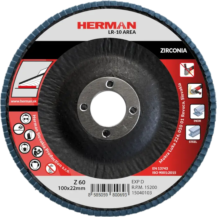 Lamellenscheibe HERMAN LR-10 Area 100mm|P60|zirconia