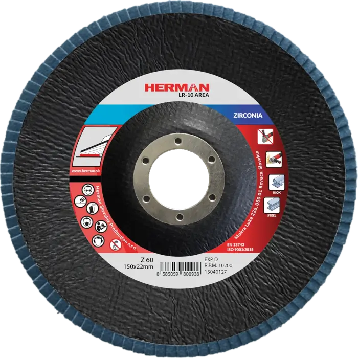 Lamellenscheibe HERMAN LR-10 Area 150mm|P60|zirconia
