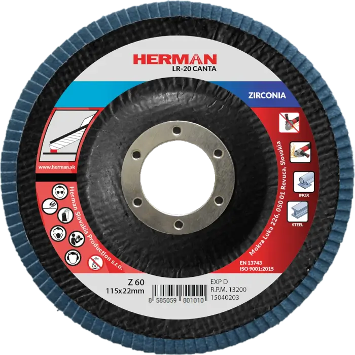Lamellenscheibe HERMAN LR-20 Canta 115mm|P60|zirconia