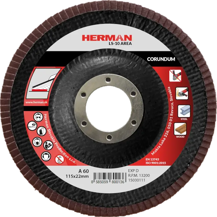 Lamellenscheibe HERMAN LS-10 Area 115mm|P60|corundum