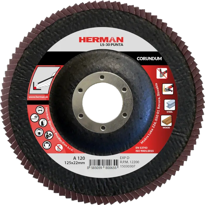 Lamellenscheibe HERMAN LS-30 Punta 125mm|P120|corundum