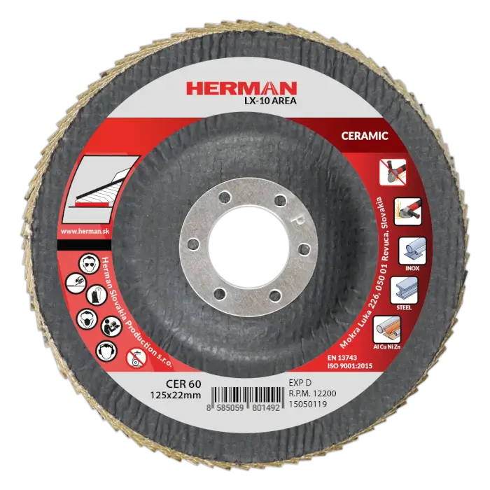 Lamellenscheibe HERMAN LX-10 Area 125mm|P60|ceramic
