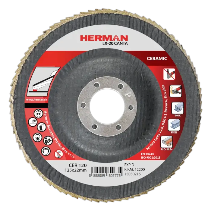 Lamellenscheibe HERMAN LX-20 Canta 125mm|P120|ceramic