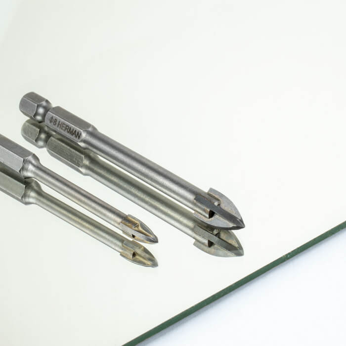 Satz TCT-Bohrer mit vier Spitzen HERMAN QDC-61 Glass 5Stück Bohrer im Satz