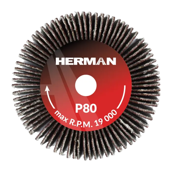 Schleifscheibe auf Schaft HERMAN FWS-10/S 40x20x6mm | Corundum | P80
