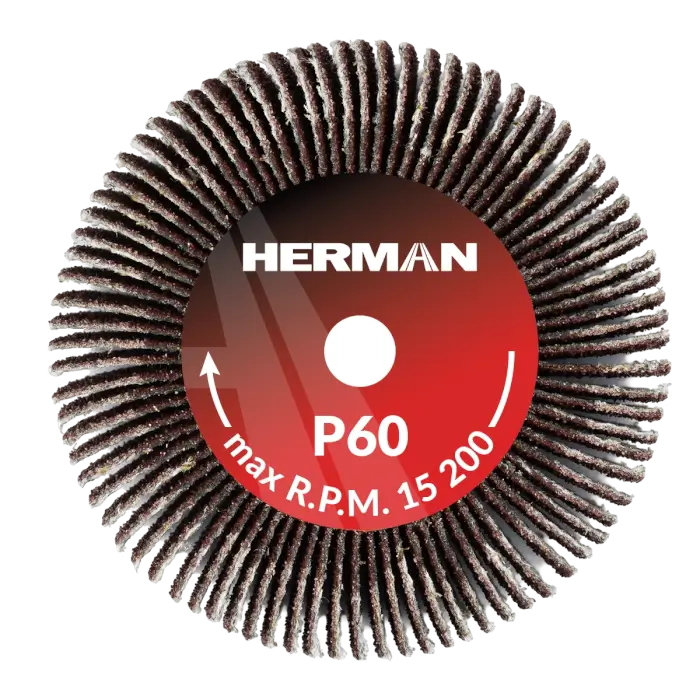 Schleifscheibe auf Schaft HERMAN FWS-10/S 50x20x6mm | Corundum | P60
