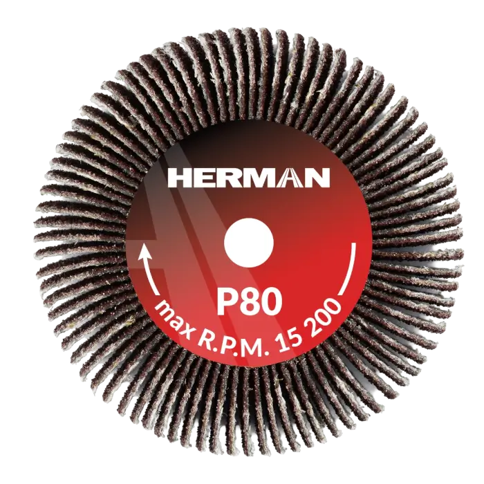 Schleifscheibe auf Schaft HERMAN FWS-10/S 50x20x6mm | Corundum | P80