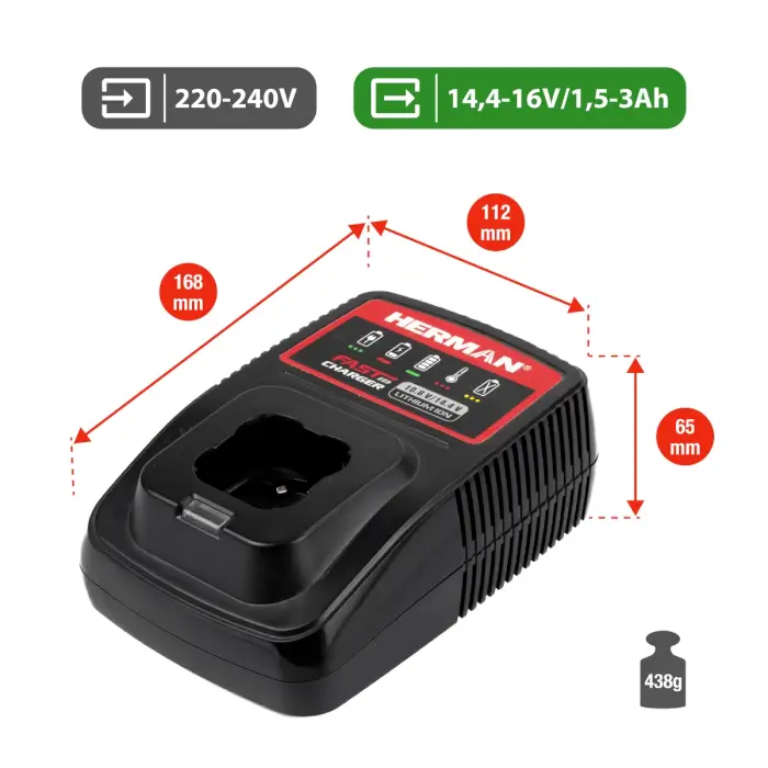 HERMAN BC 14,4V 40 min (Aku 2,0 Ah)| Garantie 3 Jahren