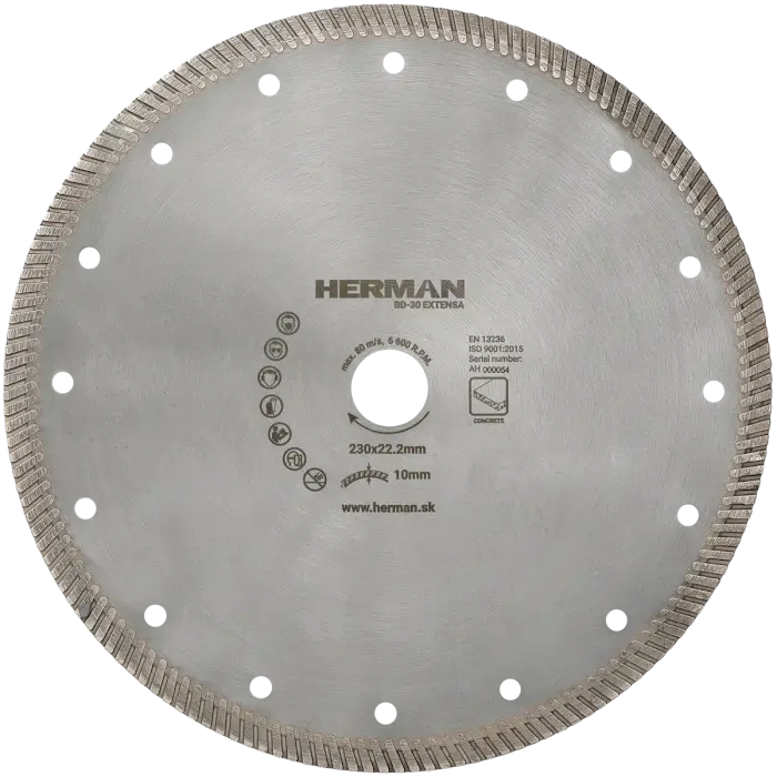 Diamantscheibe HERMAN BD-30 Extensa 230x22,2mm|H=10mm