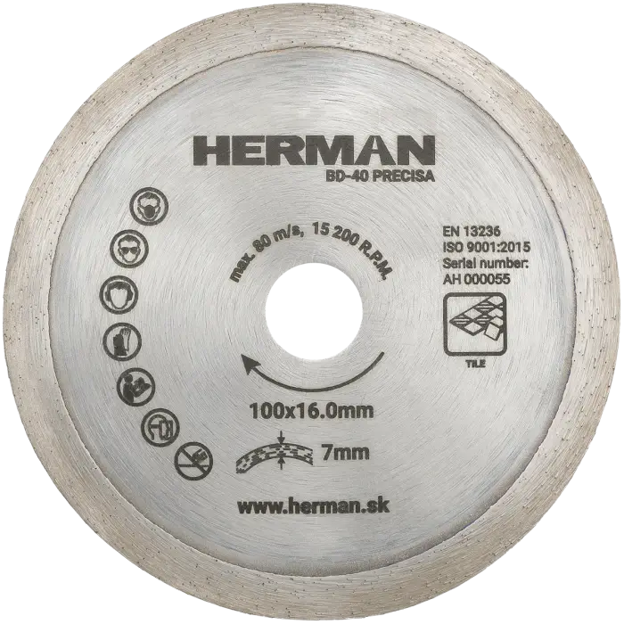 Diamantscheibe HERMAN BD-40 Precisa 100x16,0mm|H=7,0mm