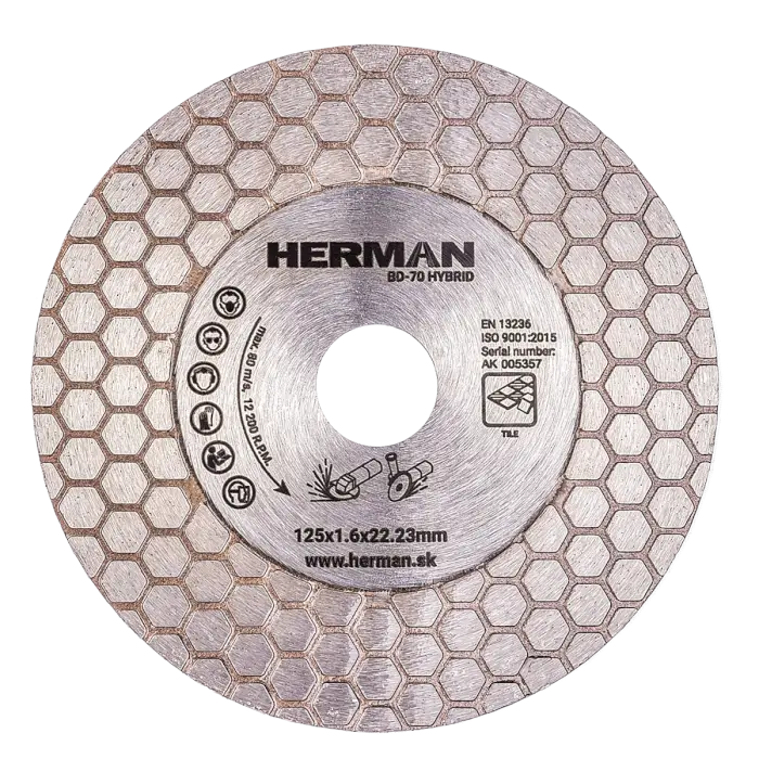 Diamantscheibe HERMAN BD-70 HYBRID 125x1,6x25x22,23mm