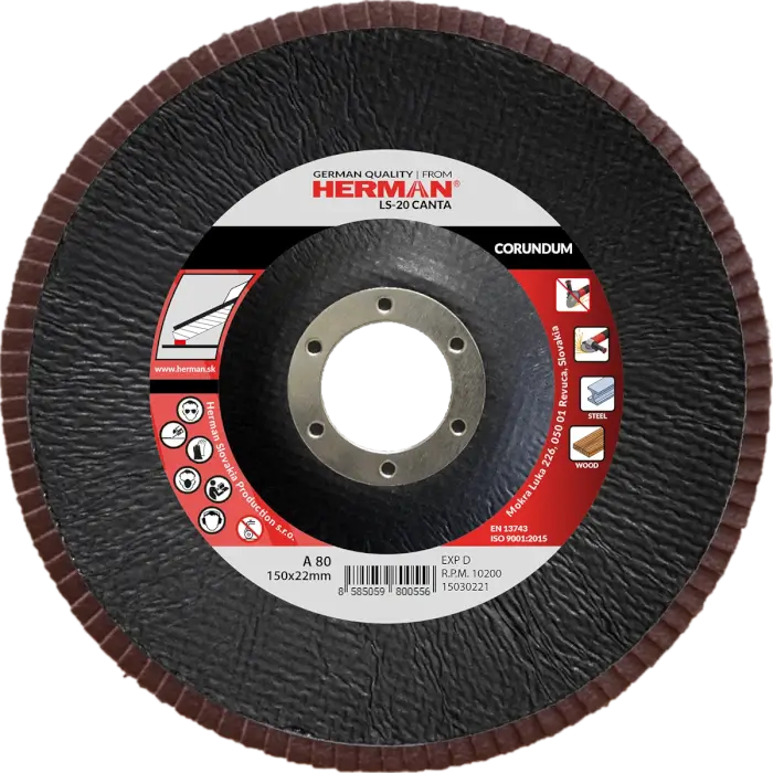 Lamellenscheibe HERMAN LS-20 Canta 150mm|P80|corundum