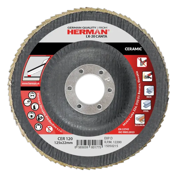 Lamellenscheibe HERMAN LX-20 Canta 125mm|P120|ceramic