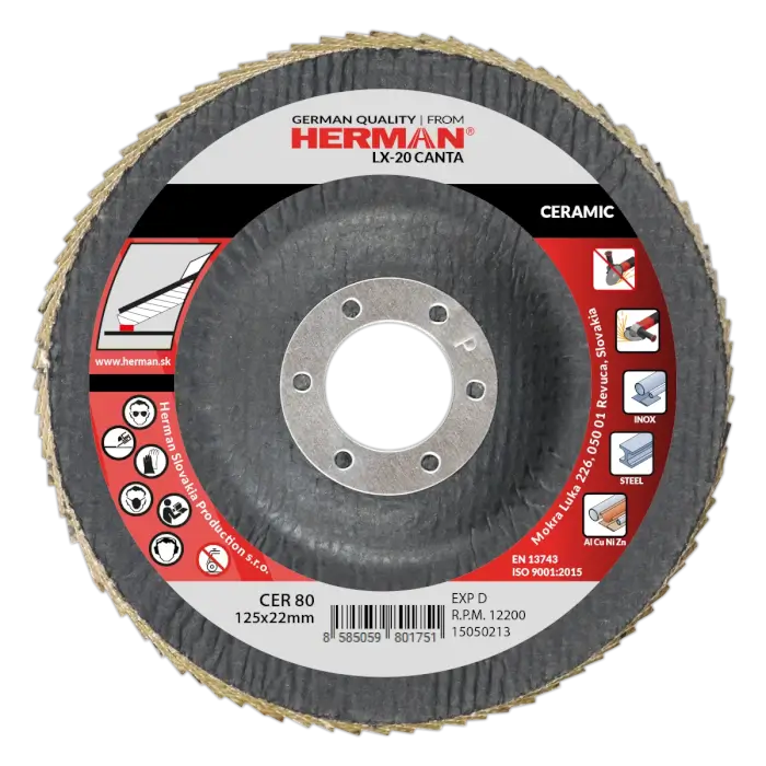 Lamellenscheibe HERMAN LX-20 Canta 125mm|P80|ceramic