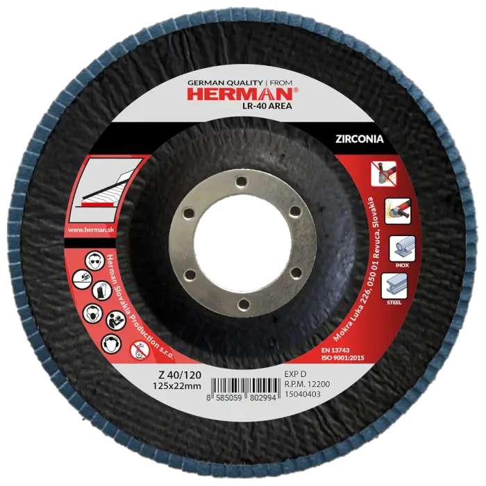 Lamellenscheibe HERMAN LR-40 Area 125mm|P40/120|zirconia