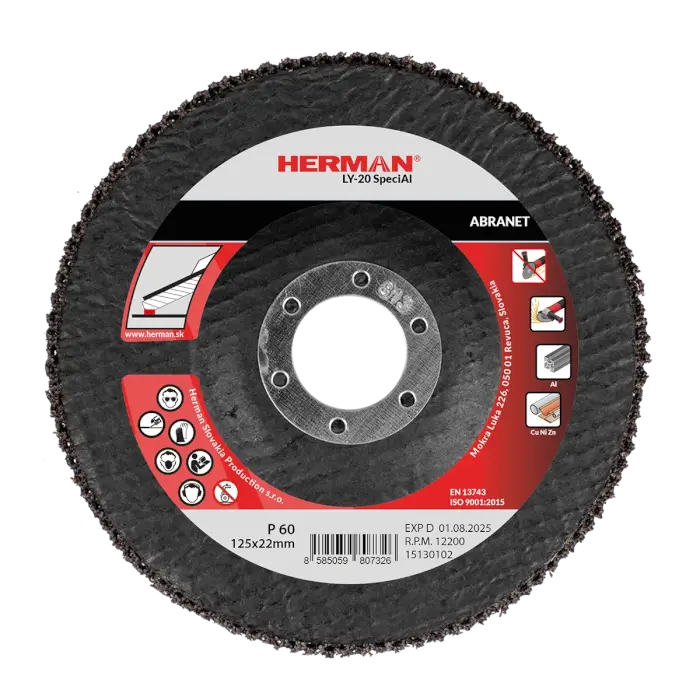Lamellenscheibe HERMAN LY-20 SpeciAl 125mm|P80|Für Aluminium