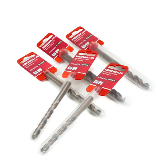 Metallbohrer DIN 338 HERMAN DM-40 HSS-E Co5% Mit quer geschnittener Spitze