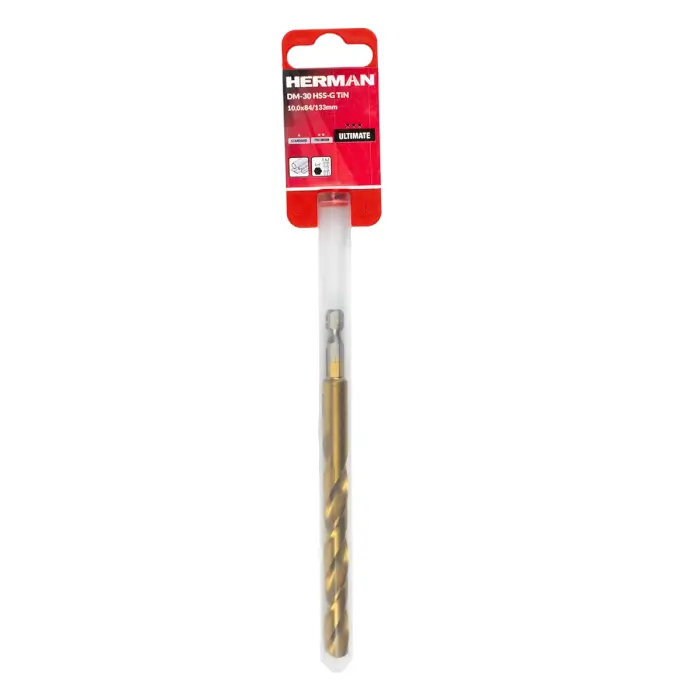 Metallbohrer HERMAN DM-30 HSS-G TiN Für Stahl, Gusseisen und Bronze