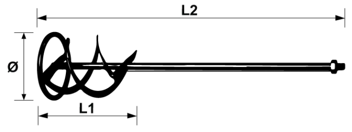 Rührpaddel HERMAN DR-11 Mit Außengewinde M14