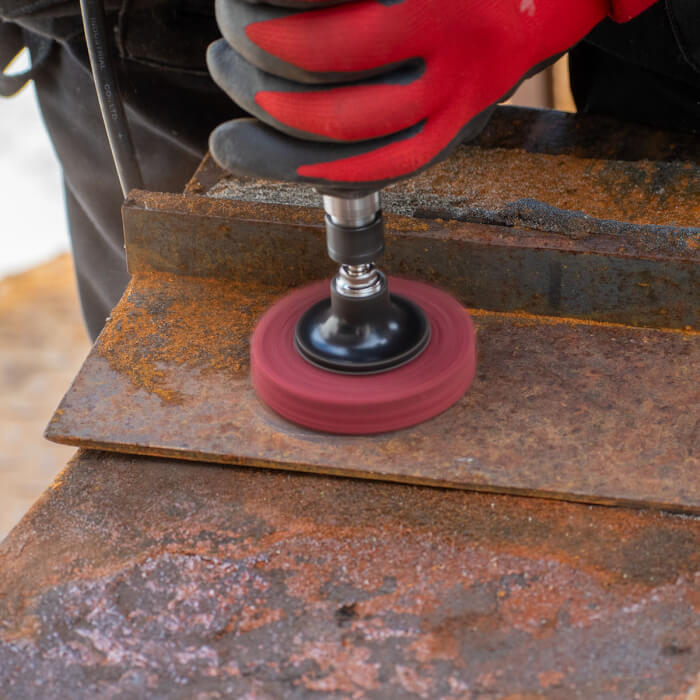 Reinigung-Schleifscheibe Quick Change HERMAN MKY-10/QC-RS Dragon Red Schleifmittel: STRIP-IT Aggressiv