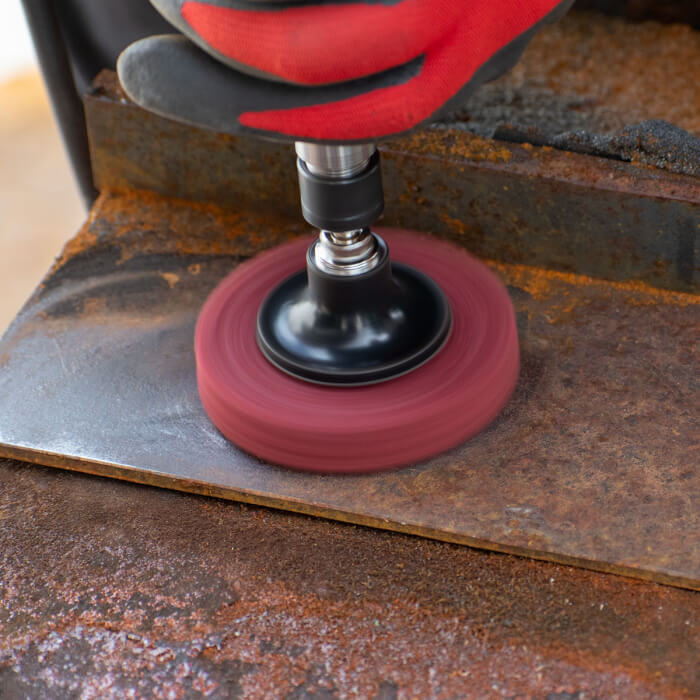 Reinigung-Schleifscheibe Quick Change HERMAN MKY-10/QC-RS Dragon Red Schleifmittel: STRIP-IT Aggressiv