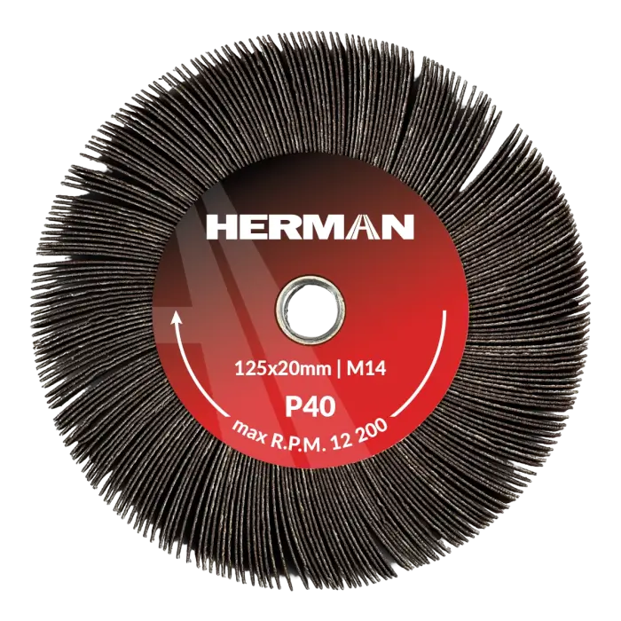 Radiallamellenscheibe HERMAN LS-50 Fan 125x20mm | Corundum | P40