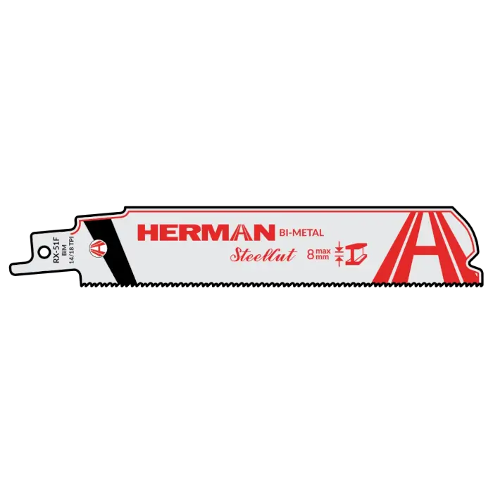 Säbelsägeblatt HERMAN RX-51F SteelCut 150/130x25x1,1mm| 14/18TPI