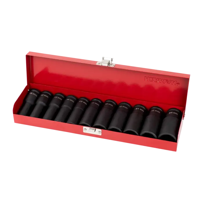 Satz Steckschlüssel HERMAN QSW-71 Impact, ½" Vierkant, lang