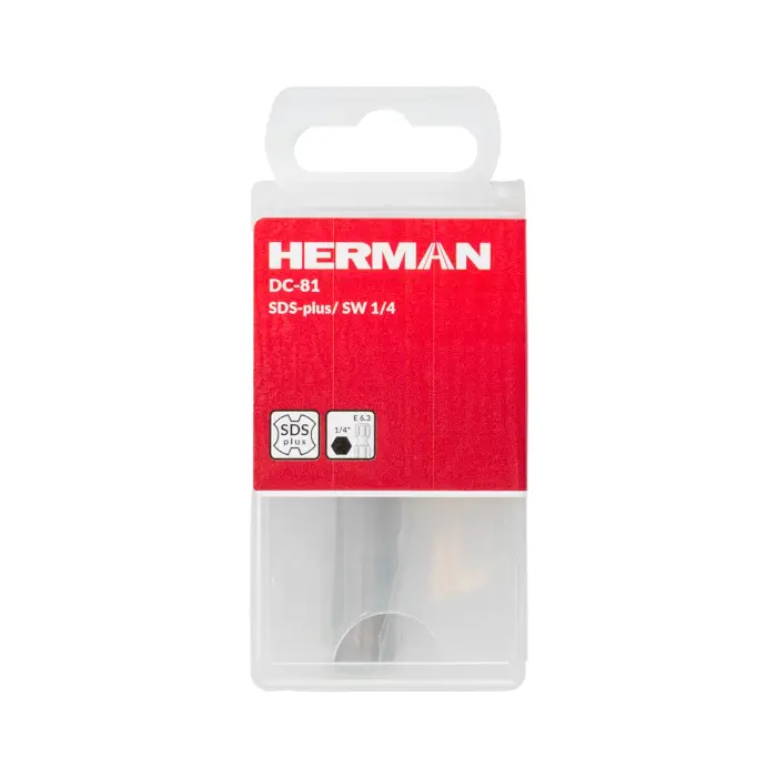 SDS-plus /1/4" HEX-Adapter HERMAN DC-81 Für SDS-plus-Bohrhämmer
