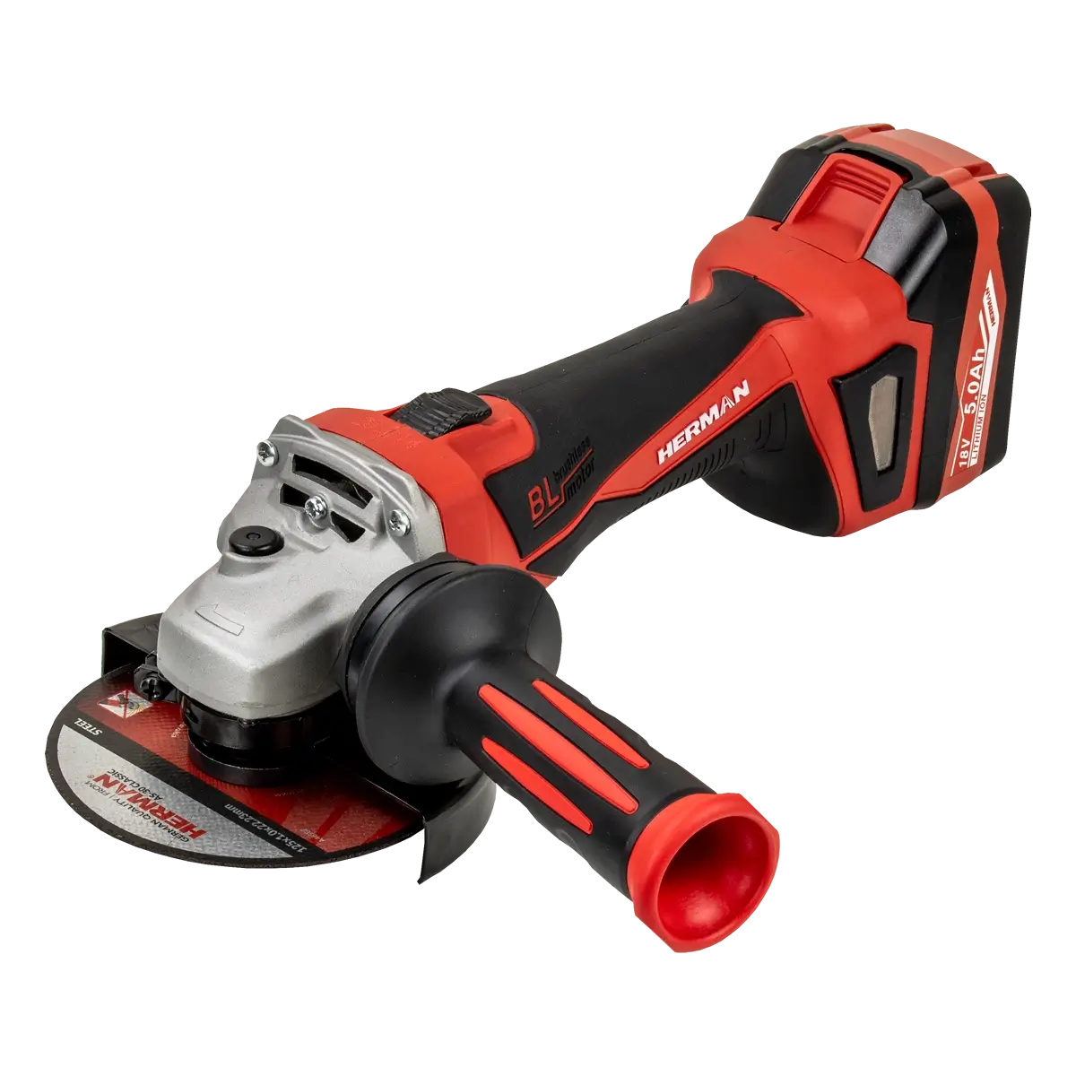 Akku-Winkelschleifer HERMAN AXAG-1800 | 125 mm 18,0 V | 5Ah | Komplett | Garantie: 3 Jahren