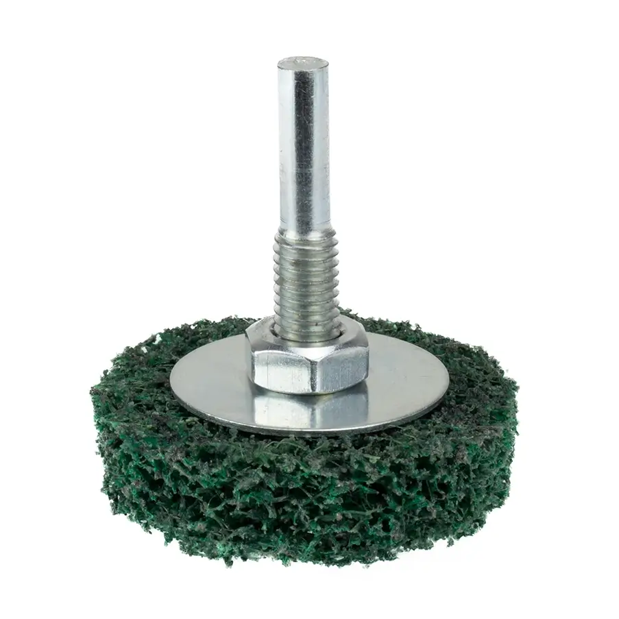 Reinigungsscheibe am Schaft HERMAN FWK-20/S Dragon Green Schleifmittel: STRIP-IT + Korund