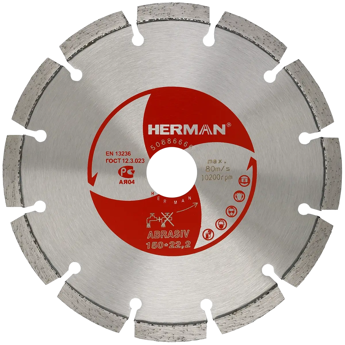 HERMAN ABRASIV|Diamantový kotúč 150x22,2mm|H=7mm 361150000